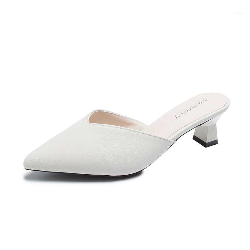 

New White Spring Office Shoes Women High Heels Pump 5CM Slip on Sandals Sandalias Comfortable Ladies Tenis White High Heels1, Beige