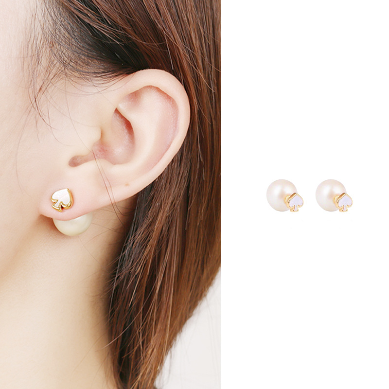 

Luxury Designer Jewelry Women Earrings Pearl Stud Shell Diamond Brass with Gold Plated White Black Green Elegant Fashion Hot Chrismas Gift