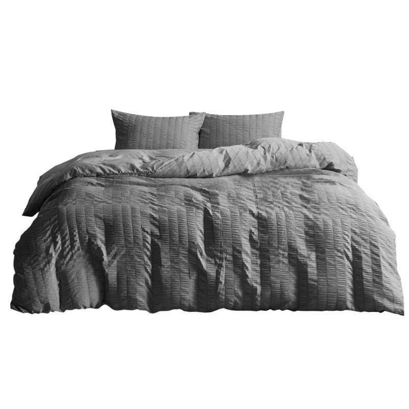 

3pcs Accessories Home Decor Bedding Set Quilt Cover Pillowcase Gift Ultra Soft Queen Size Modern Comfortable Washable Solid, White