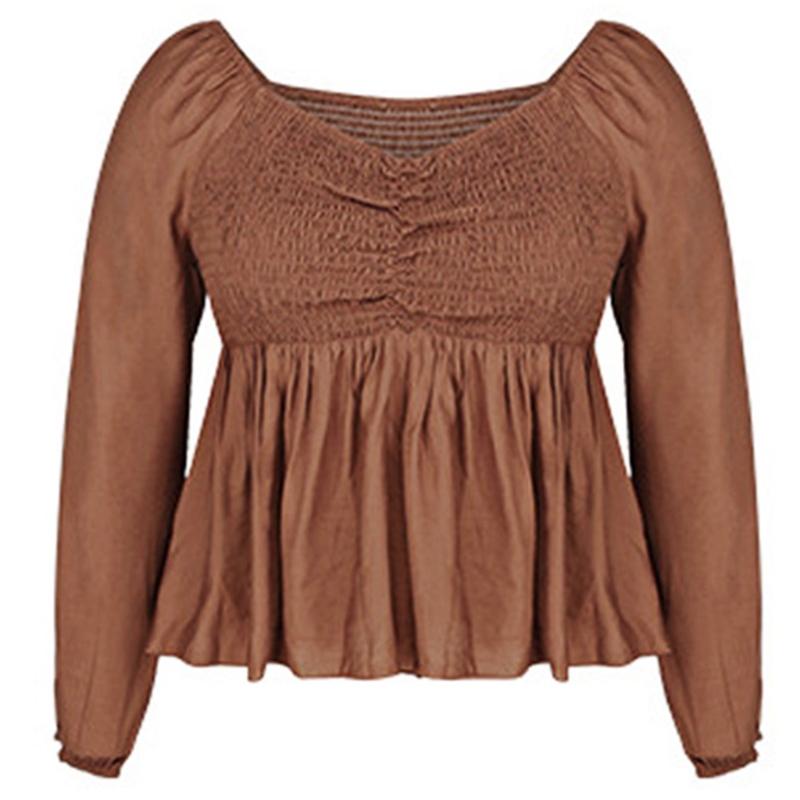 

Women's plus size fat MM waist slim long sleeve shirt 28GB, As pic