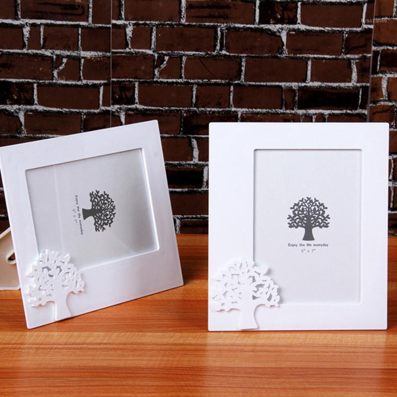 

7inch Plastic Photo Frame Home Table Decor Children Photo Frame White Color Carved Decoration Gift Ornament1