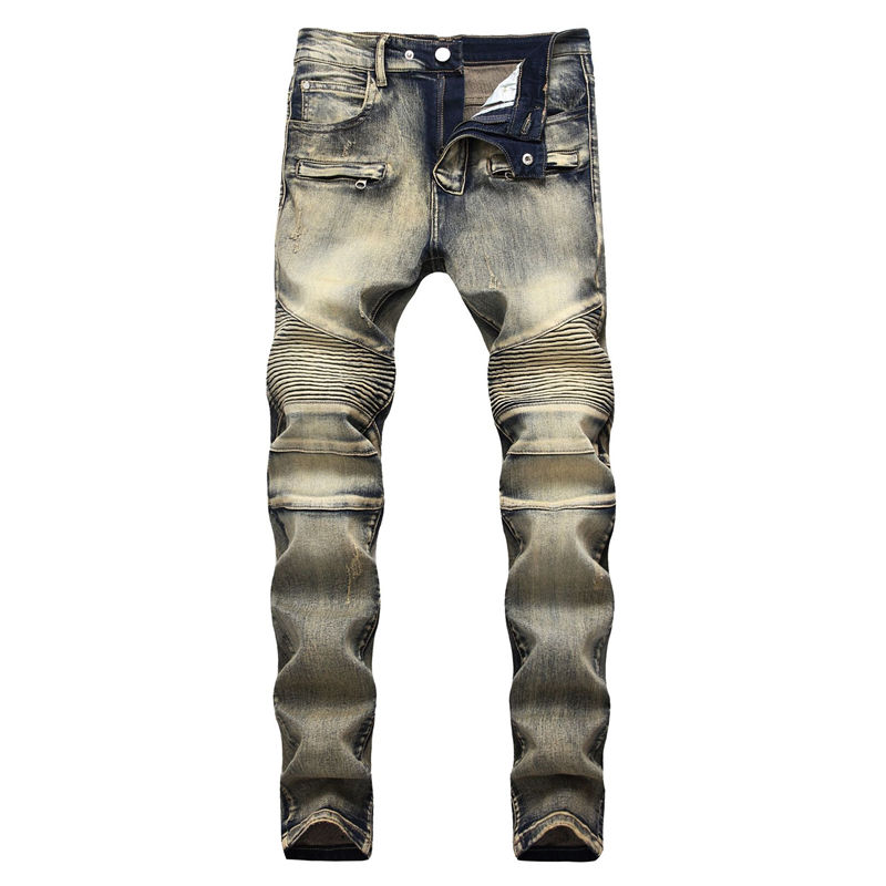 

Fashion design men jeans Top Trendy Biker Pants High Street Jogger Cargo Pant Jean for Mens Clothing, Blue