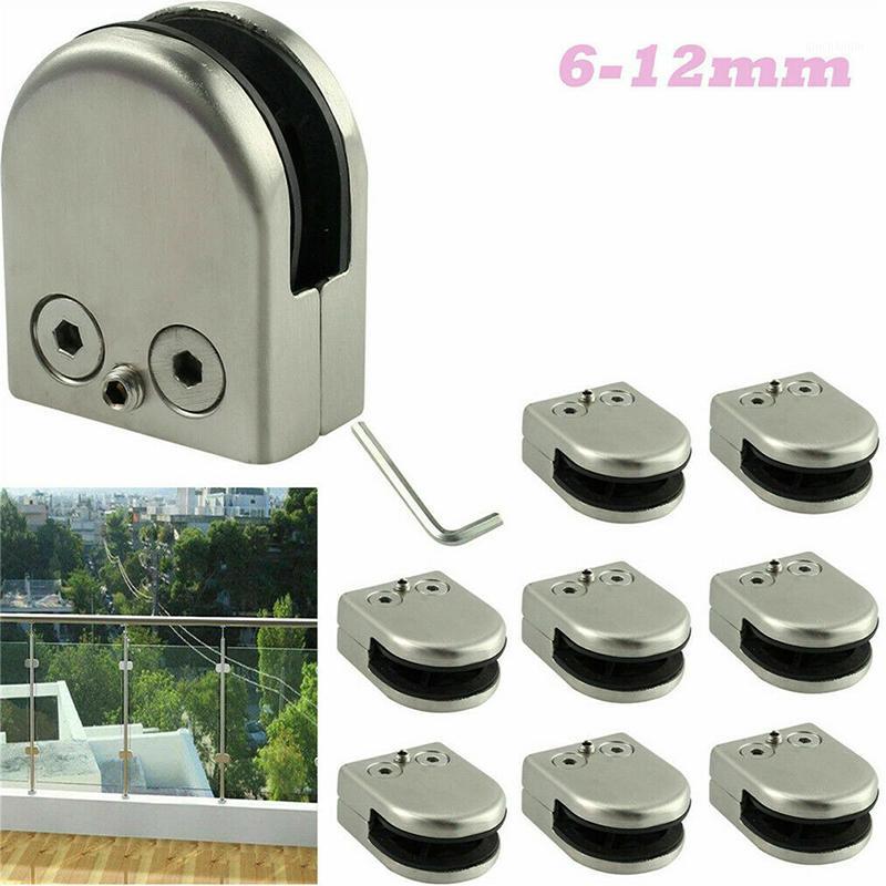 

High Quality Stainless Steel Glass Clips Wall Mounted Glass Shelf Clamp Bracket Base Holder With Support Rod1
