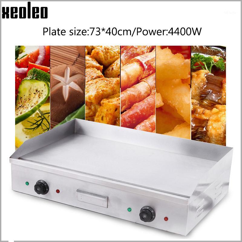 

XEOLEO Commercial griddle Electric griddle grill Teppanyaki Grill Hand cake baking machine Double Temperature Control1