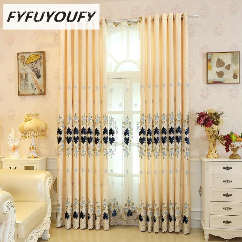 

New Europe Luxury Embroidered Jacquard Window Curtains for Living Room Kitchen Blackout Curtain French Window Treatments, Tulle curtain