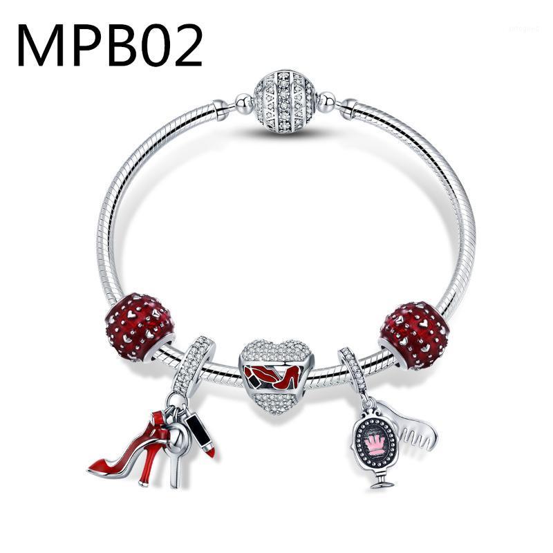 

Charm Bracelets MPB1 Moon Crystal Bracelet Glass Bead Pendant For Women DIY Jewelry Gifts1
