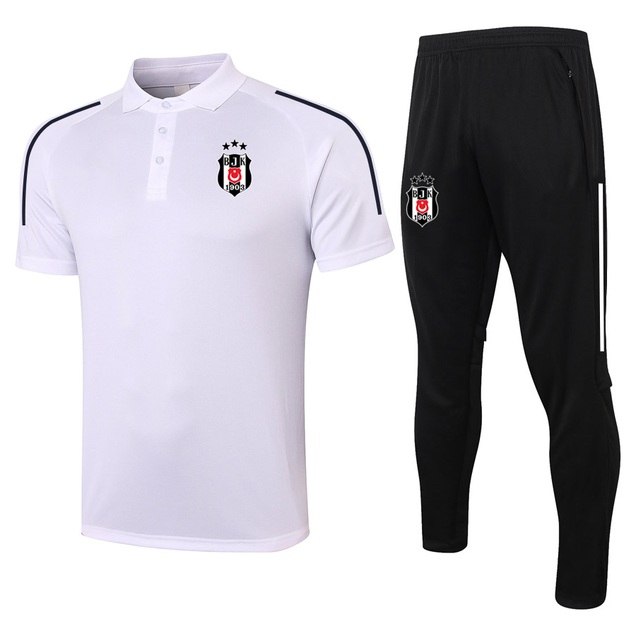 

2021 Besiktas Short sleeve polo shirt sets soccer training suit Survetement sports adult Short sleeve polos and pants kits Men's Tracksuits