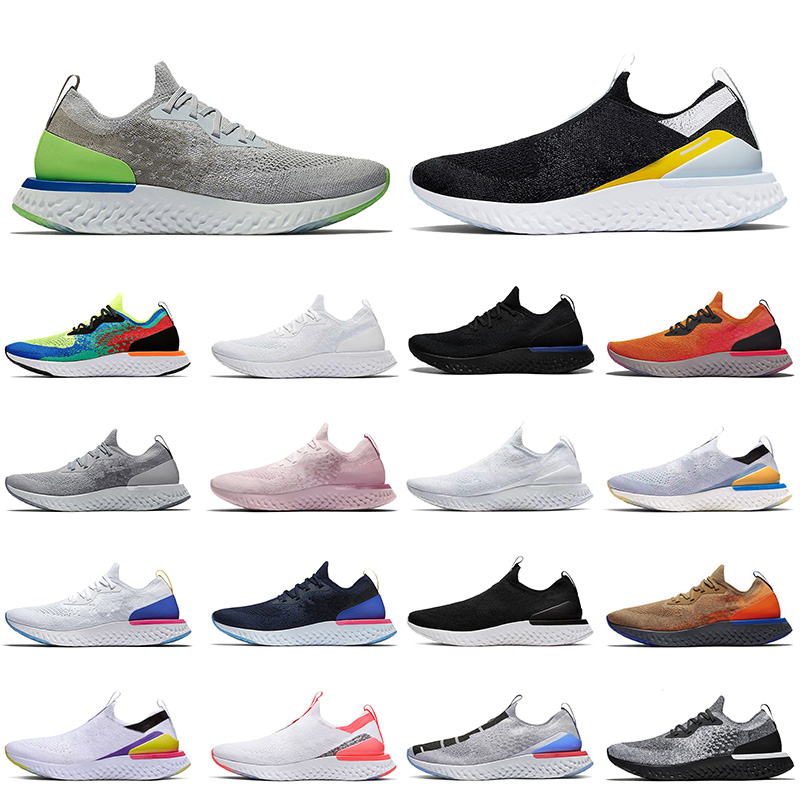 

2021 New Epic React Fly Knit Running Shoes Grey Volt All White Belgium Black Pewter Mens Womens Sports Outdoor Sneakers Size 36-45, 12 40-45 cookies and cream