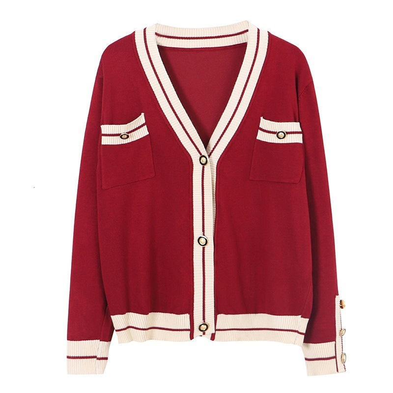 

2021 New Spring Summer Women Cardigan Sweater Striped Fashion Knitted Outwear Coat v Neck Open Cardigans Ribbed Female Sweatertop 29qx, Black