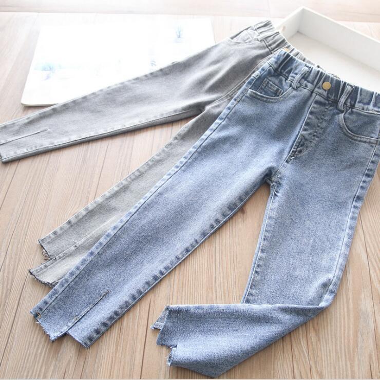 

2021 new arrival girls denim Long pants spring fashion girls jean pants 2-7 years YL126, Blue