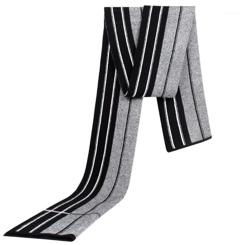 

2020 Luxurywomen Cashmere Scarf Men's Autumn Winter Jacquards Knit Scarf Long men gift Middle-aged Father Striped Gift#1