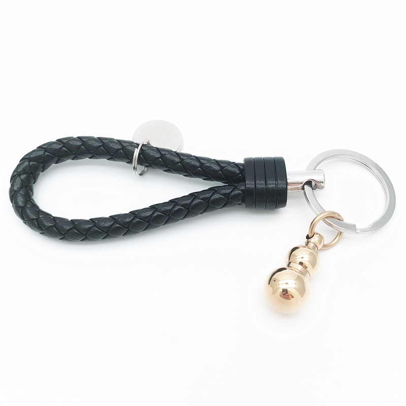 

couple weaving key chain buckle pendant creative men and women waist hanging For Tesla Audi Bmw Various car keys car Accessories, Black