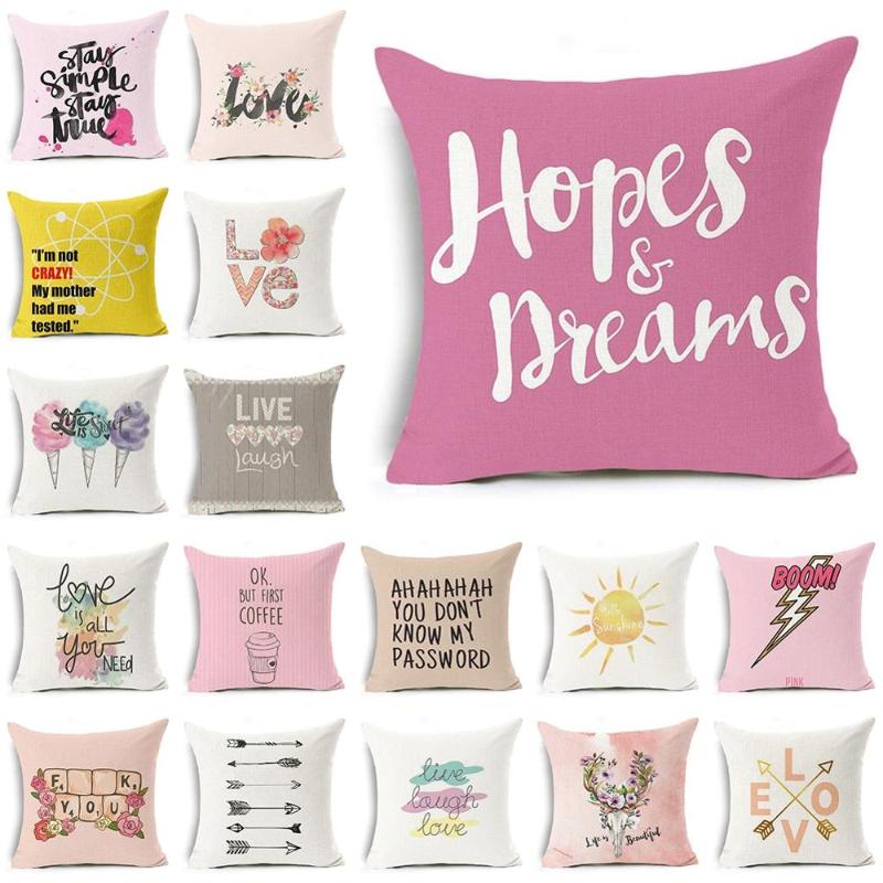 

Pink Lovely Cartoon Couple Cotton Linen Square Pillowcase Hug Pillow Cushion Cover 45*45 Cm Home Decor Bedroom Living Room Pillow Case