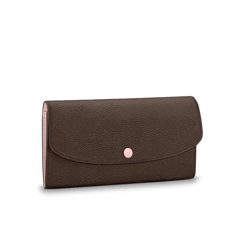 

2022 Emilie Wallet luxury purses card holder women purse genuine with orange box fashion single zipper pocke men woman leather long lady ladies Designer wallets, Brown grid