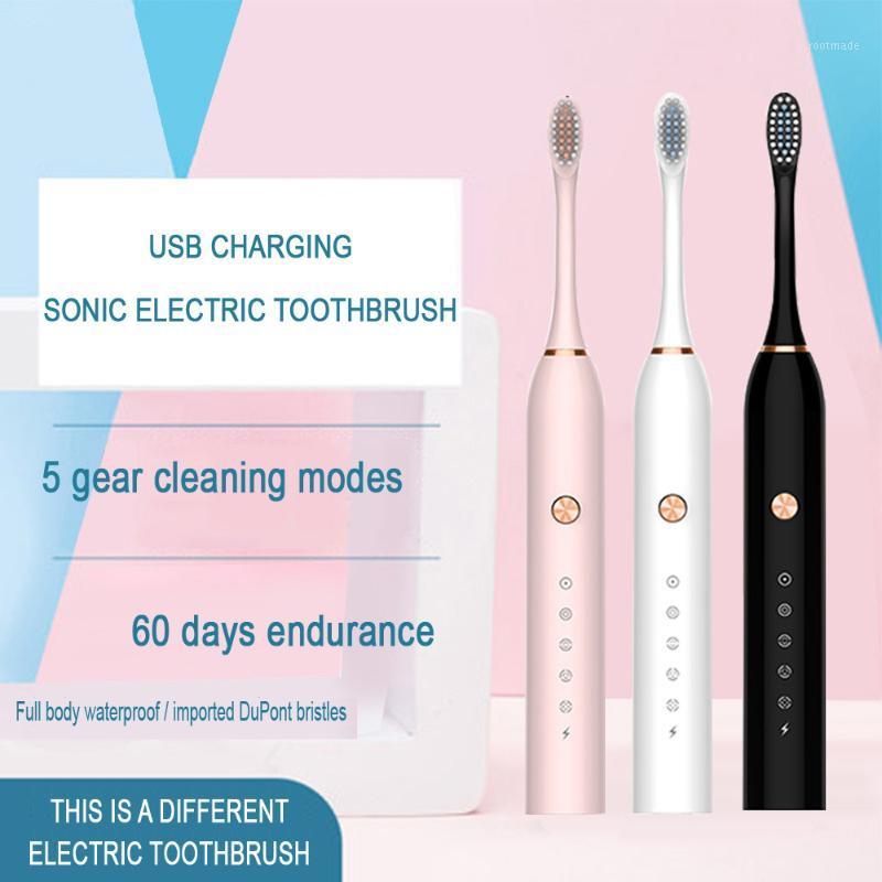 

Adult Electric Toothbrush Washable Acoustic Wave USB Rechargeable Toothbrush Electric Tooth Brush Replacement Brush Heads hot se1