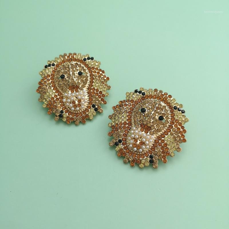 

Stud 2021 Fashion Exaggerated Multicolor Crystal Earrings For Women Personality Animal Shape Female Jewelry1