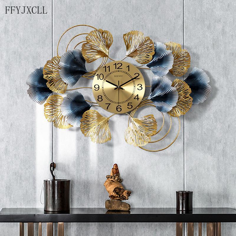 

Ginkgo Leaf Hanging Clock Chinese-Style decor Clock Home Living Room Creative Chinese-Style Art Light Luxury1