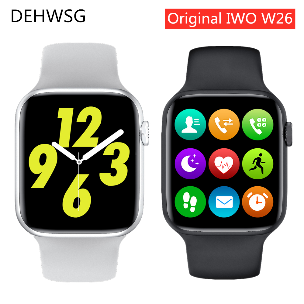 

2021 IWO W26 Smart Watch Series 6 1.75 inch Full Touch Screen ECG PPG Heart Rate Monitor Bluetooth Call K8 PRO Smartwatch IWO 15, Slivery;brown