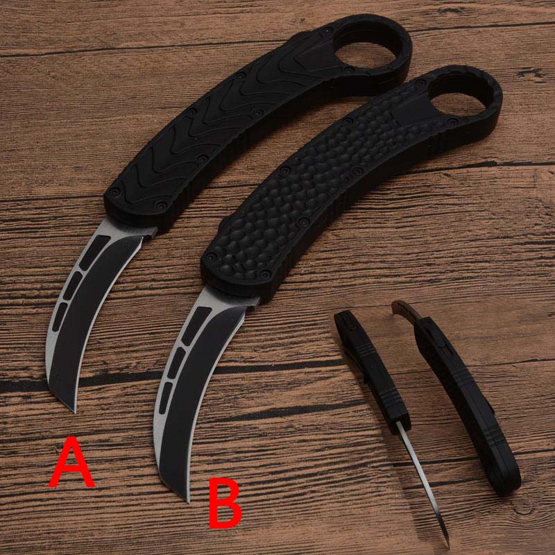

Karambit Automatic Bird Claw knife D2 Blade Aluminum Handle Double Action Outdoor Folding Blade AUTO Cold Steel Micro knives