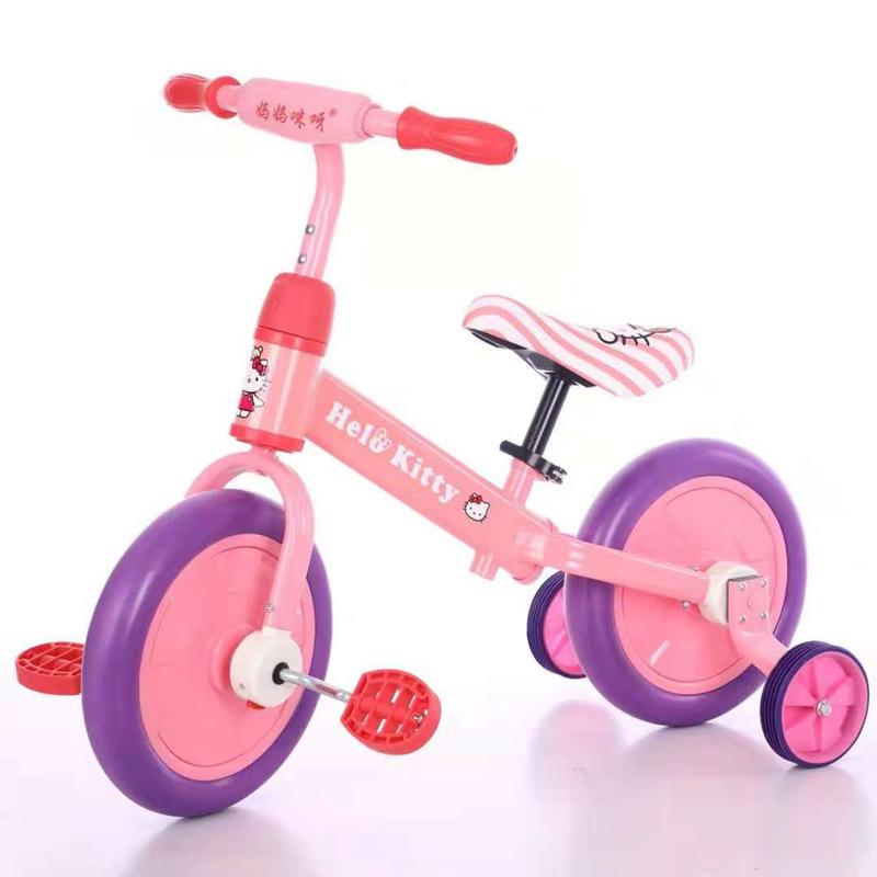 

2 in1 Multifunctional children's tricycle balance car Light Kid cart detachable non-pedal scooter two-wheeled baby bicycle