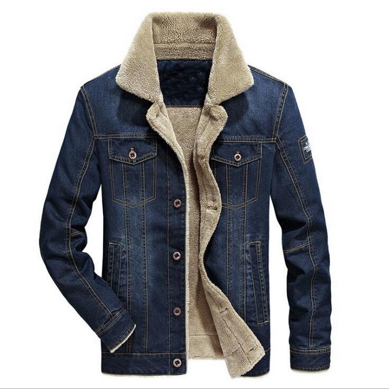 

VXO Mens Denim Jacket Thicken Warm Winter Outwear Fleece Denim Coat Men Jacket Mens Rodeo Lined Jackets Fashion Coats, Blue