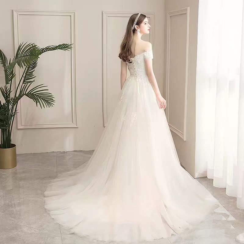 

2021 New Wedding Dressed Income Applications Boat Neck Robe Soiree Bride to Be-1087 HT7L, Same as the photos