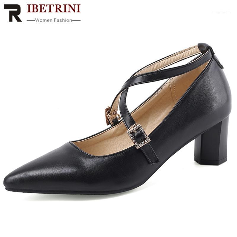 

RIBETRINI New Female Spring Elegant Solid Shoes Woman Cool Shallow Cross Tied Pumps Women 2020 High Heels Pumps1, Black