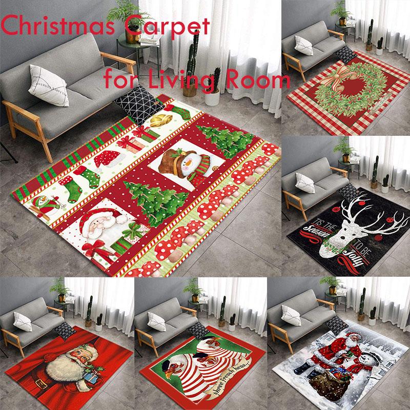 

Large Size Red Christmas Carpets for Living Room Bedroom Entrance Soft Non-slip Mat Cartoon Santa Floor Rugs Festival Home Decor, Color5