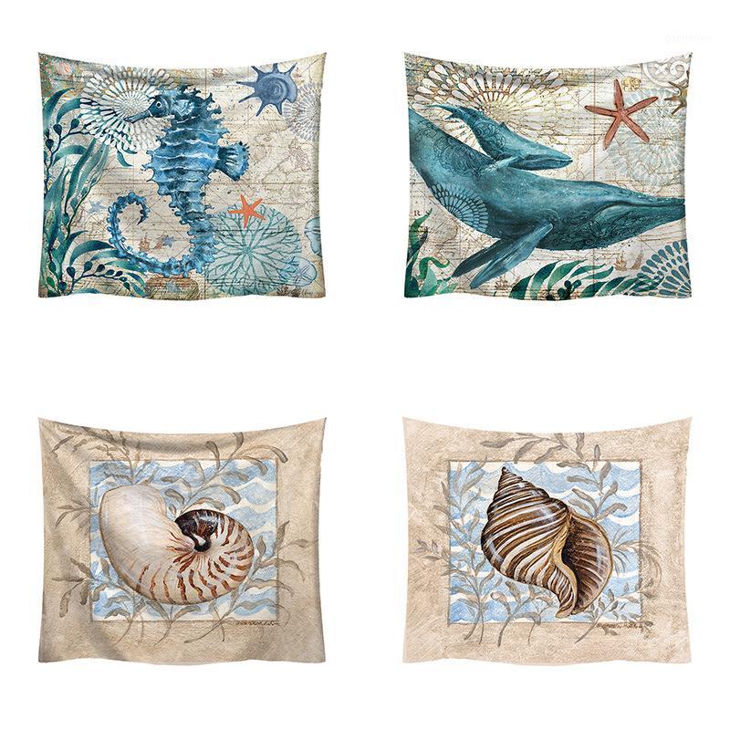 

Vintage marine printed tapestry tapestry decorative beach towel background cloth1