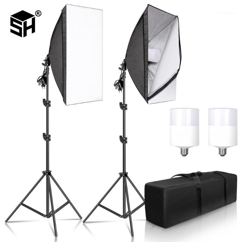 

Photography Softbox For Photo Studio Light Box Professional 50X70cm E27 Softbox Lighting Kit With 2X 30W LED Bulb & 2X Tripod1
