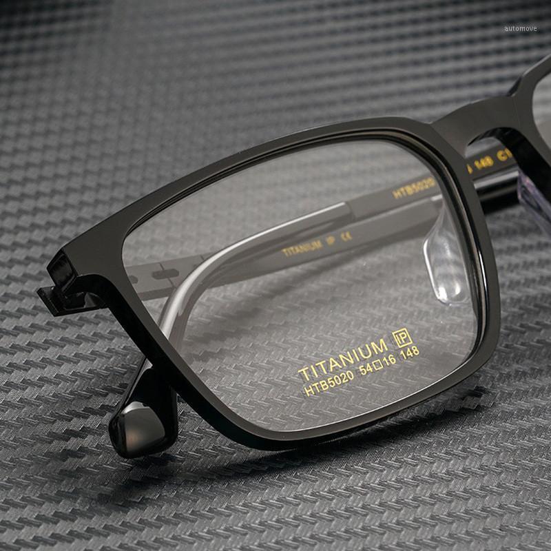 

New Men Sheet Metal Spectacle Frame Full Frame Ultra-Light Pure Titanium Spectacle Myopia Prescription Glasses HTB50201