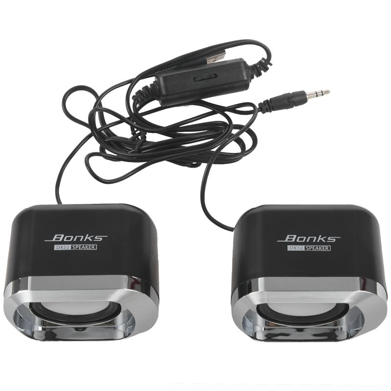 

USB 2.0 Notebook Speakers Wired Stereo Mini Computer Speaker for Desktop Laptop Notebook PC MP3 MP4 3.5mm AUX IN black