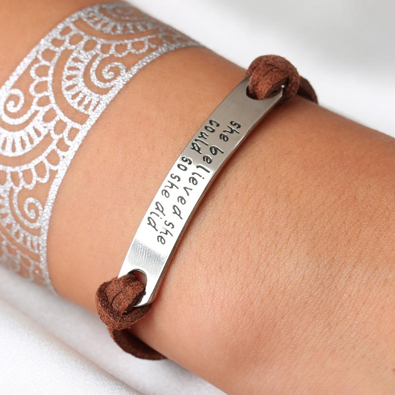 

Regalos Para Mujer Self-Improvement Letter Charm Bracelet For Women Pulsera Mujer Bizuteria Damska Feminina Gift Cadeau Joyas