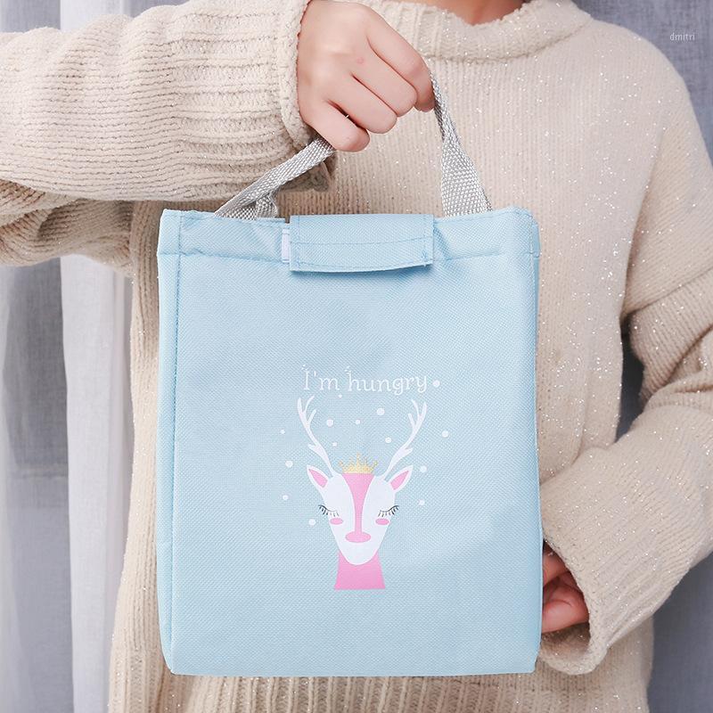 

PACGOTH Canvas Cute Cartoon Pattern Lunch Bag For Women Portable Thermal Cooler Fresh Storage School Picnic Width Bag, 1PC1, Yellow