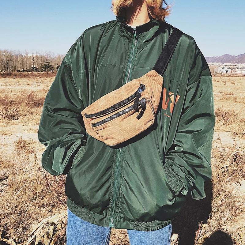 

Canvas Waist Bag Unisex Zipper Chest Bag Street Sport Casuale Fanny Pack Girl Boy Waist Belt Bags Fashion Phone Pack, Black