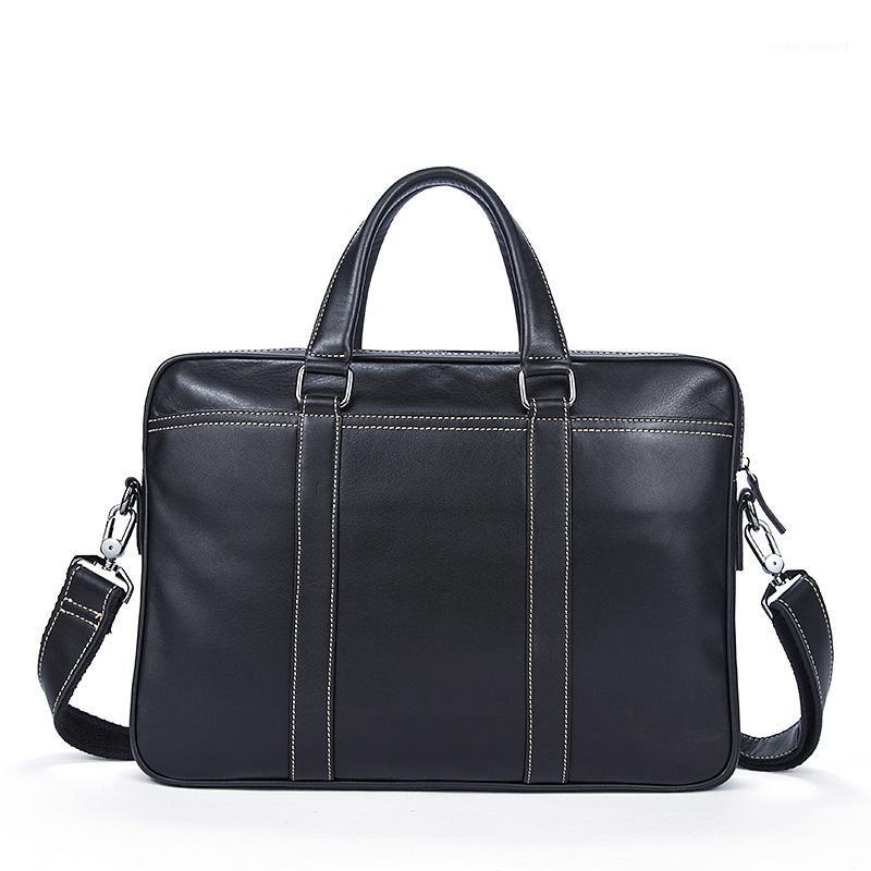 

Genuine messenger bag men Leather Male Package Color Business Affairs Man Document Layer Cowhide Men's Handbag Single briefcase1, Black