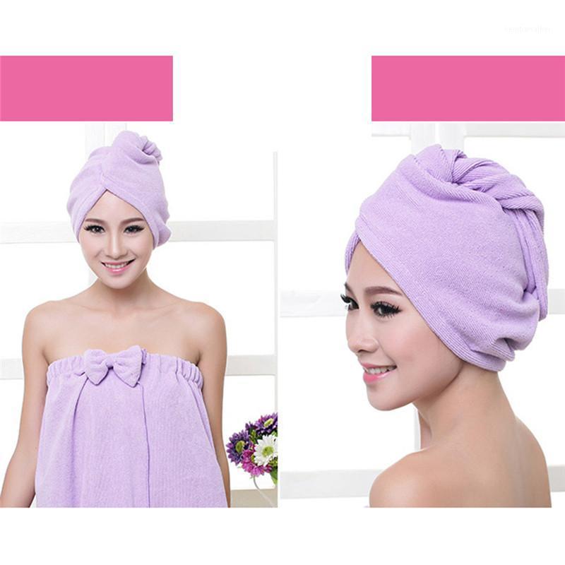 

Beanie/Skull Caps Fashion Microfiber Bath Towel Hair Dry Quick Drying Lady Soft Shower Cap Hat For Turban Head Wrap Bathing Tools1, Purple
