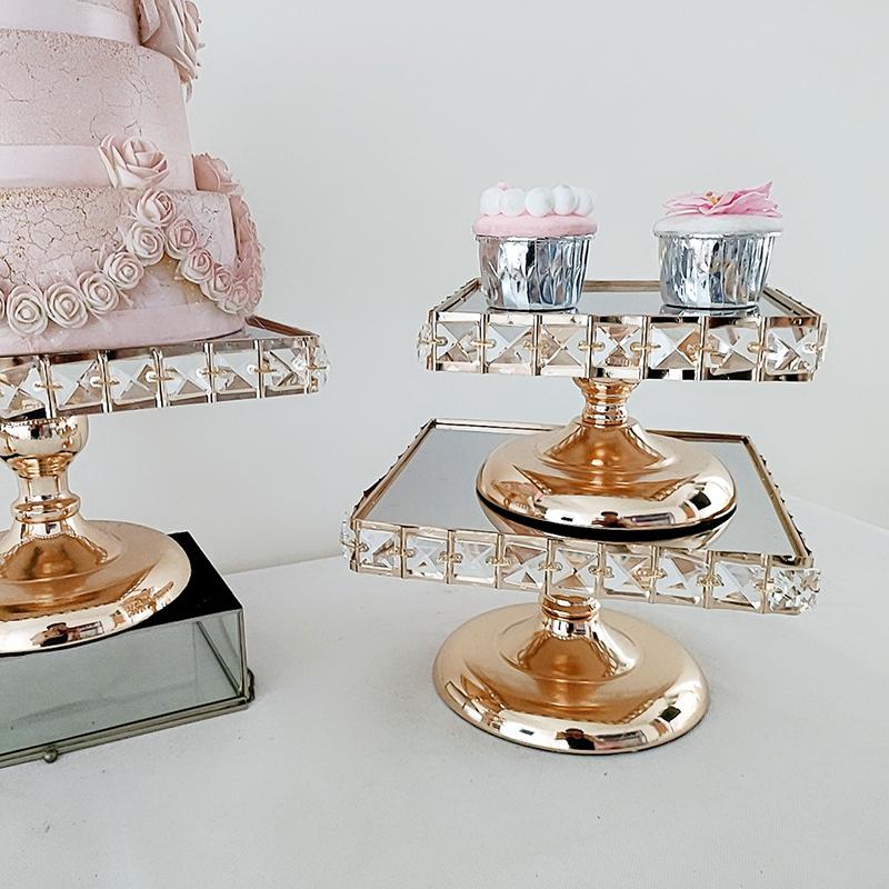 

Other Bakeware 1pcs Gold Wedding Pink Dessert Display Rack Birthday Party Decorative Cupcake Food Cake Tray