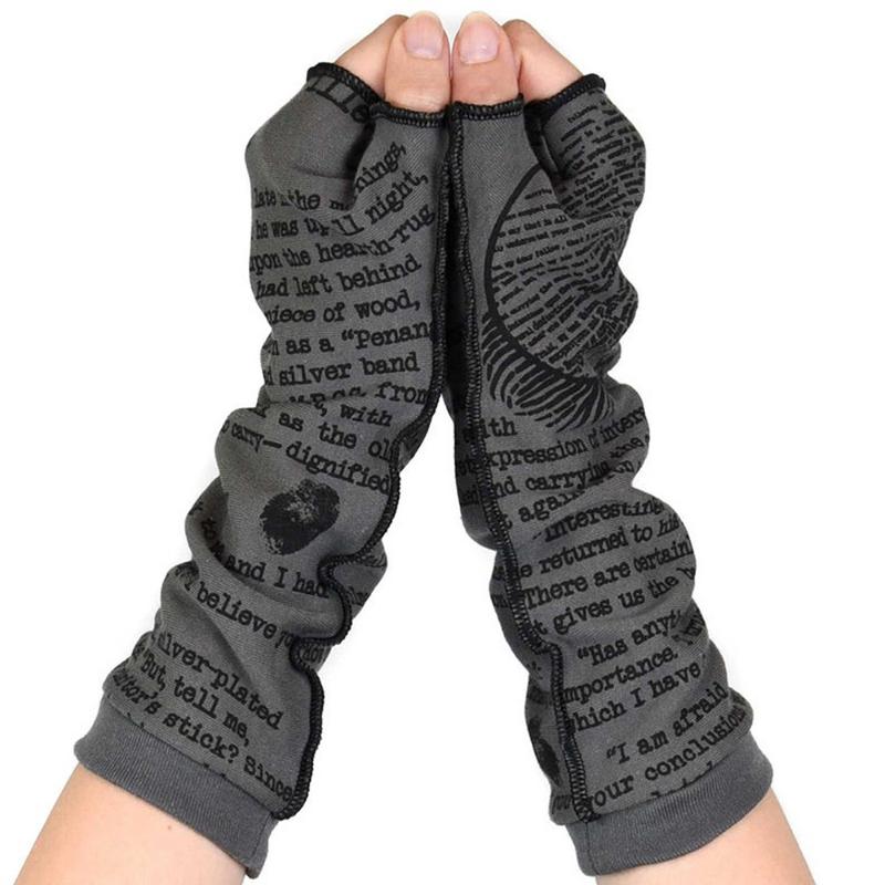 

Five Fingers Gloves 2021 Spring Winter Half-finger Mittens Women Fashionable Letter Print Multi-purpose Elastic Thin Breathable