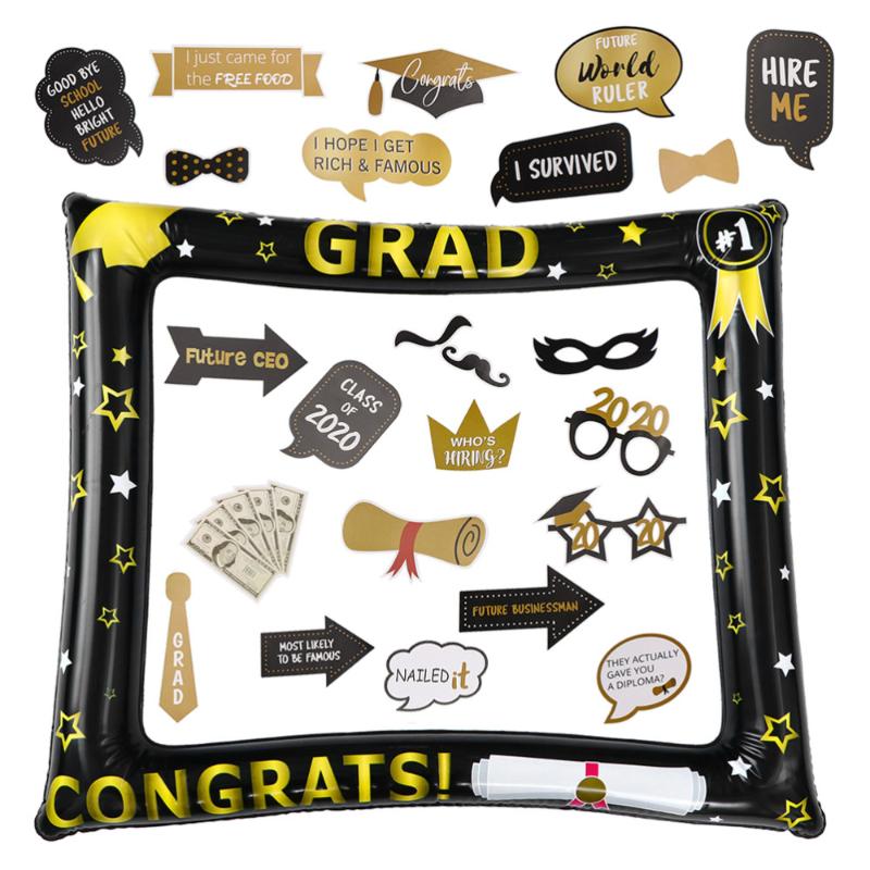

25pcs Inflatable Photo Frame and Letter Printing Photo Props Set Picture Selfie Frame Funny Booth Props Party Supplies for