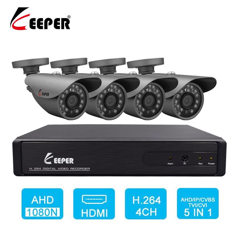 

Keeper 2MP Video Surveillance CCTV System 4CH AHD 1080N DVR Kit 4 X AHD 1080P 2.0MP Outdoor Waterproof Security Camera System