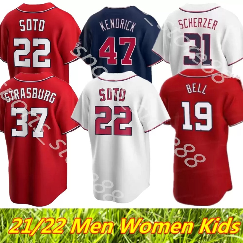 

2022 Custom -4XL Washington Baseball jerseys Howie Kendrick Max Scherzer Victor Robles Ryan Zimmerman Stephen Strasburg Turner jersey, Colour 3