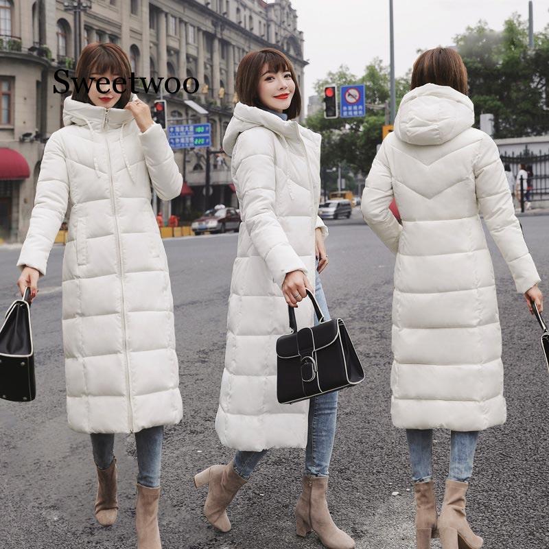 

Solid slim hooded cotton coat women long women jacket waterproof windproof winter jacket plus size 6XL, Black