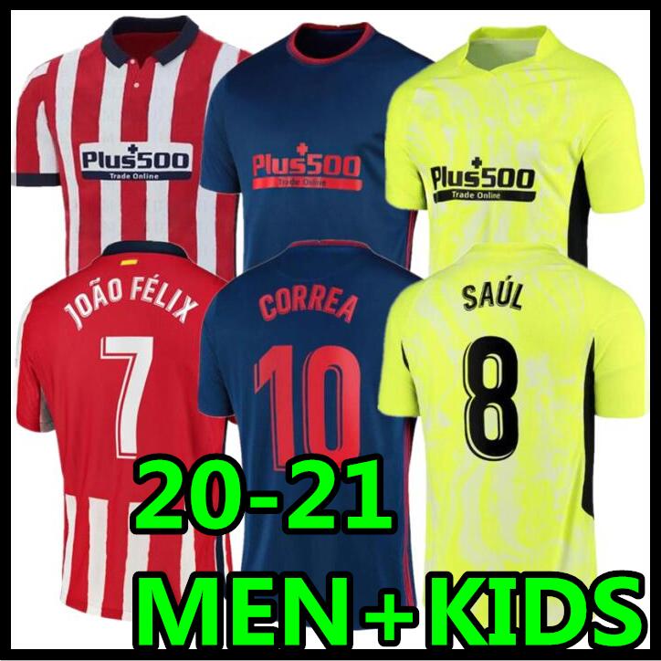 

20 21 Soccer Jerseys 2020 2021 SAUL Camisetas SUAREZ Football Shirt Mens Short Jersey men + Kids Kit, 3rd kids