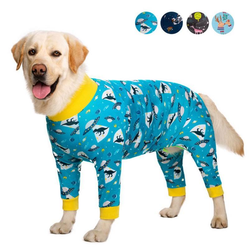 

Medium Large Dogs Pajamas For Pet Dogs Clothes Jumpsuit For Dog Costume Coat Bodysuit Post Cartoon Clothing