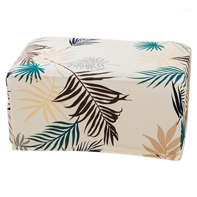 

Bar Dustproof Home Seat Elastic Polyester Square Stool Soft Protective Leaves Printed Chair Cover Bedroom Anti Slip Decoration1