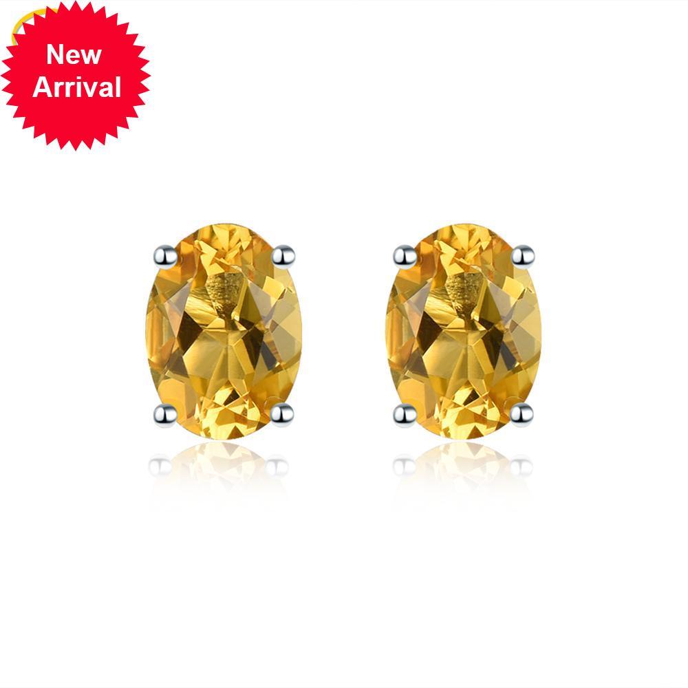 

Hutang oval 6x4 genuine blue topaz solid earrings 925 silver sterling fine gem for woman