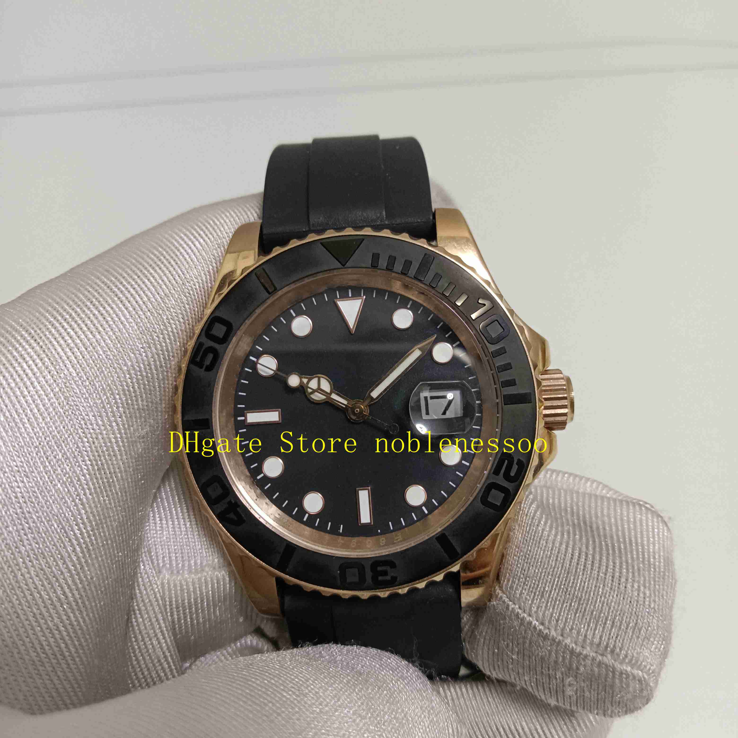 

4 Model Real Photo In Original Box Watch Men 126655 40mm Rose Gold Black Dial Rubber Bracelet 116655 126622 Asia 2813 Movement Mens Automatic Mechanical Watches, 01
