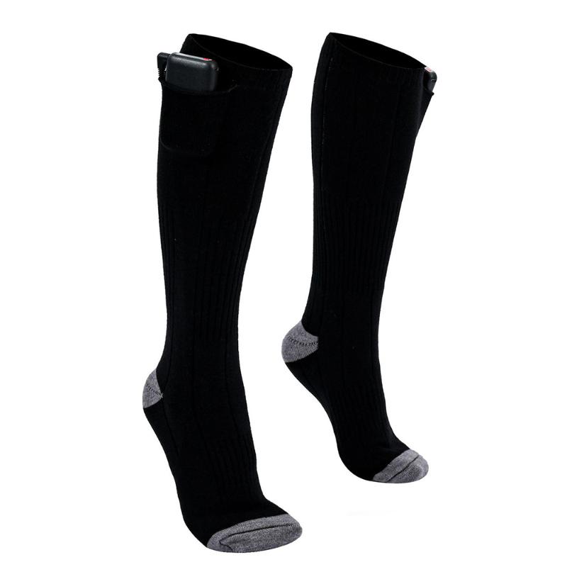 

Smart Heating Sports Socks Unisex Winter Long Tube Electric Heating Socks Thickened Outdoor Sport Activities Keep Warm, Black