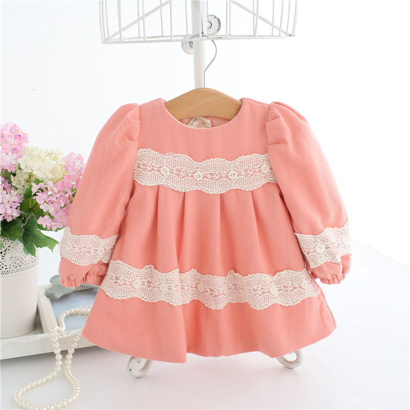 

2021 New Idea Fish Toddler Baby Girls Clothes Kids Warm Embroidery Party Wedding Princess Winter Lantern Sleeve Thicken Es 1ula, Army green